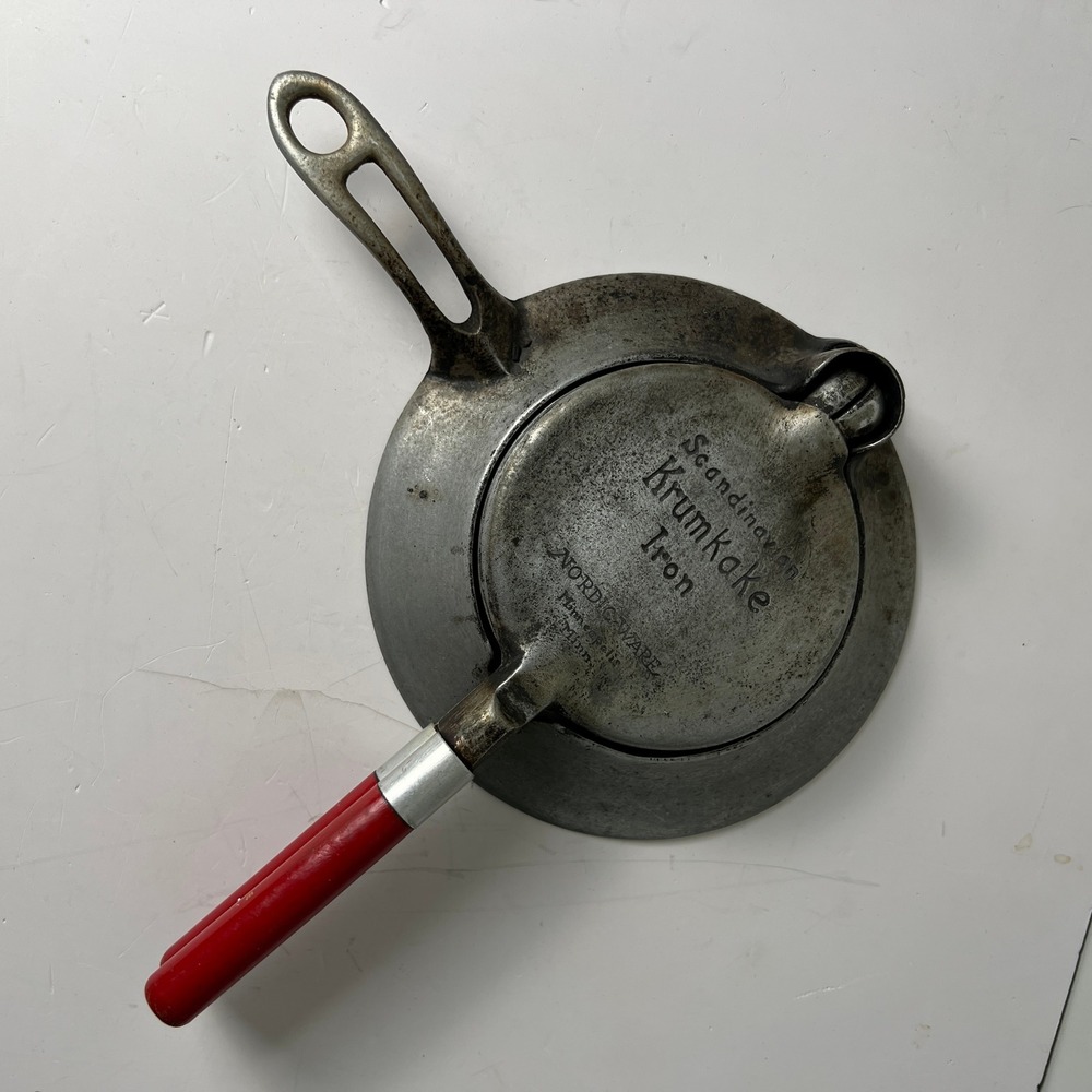 Vintage Nordic Ware Krumkake Iron Red Handle Scandinavian Sweet Maker 12"